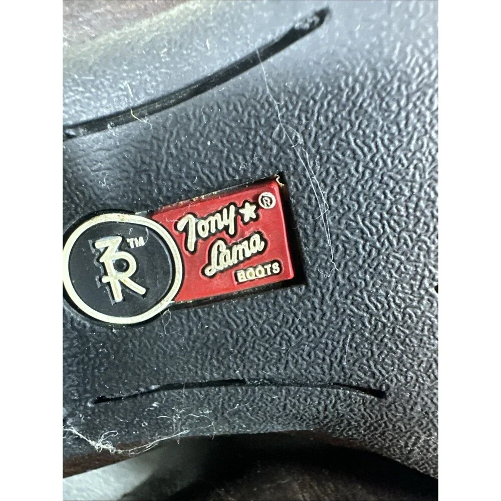 Tony Lama Cowboy Boots 10.5 M Ropin Ridin Ranchin Brown Leather Western RR3214